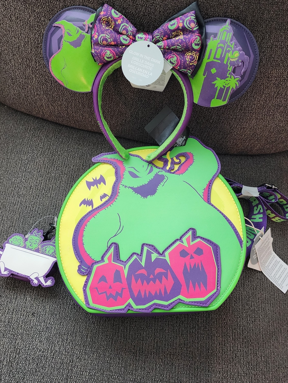 Disney Oogie Boogie 2025 Ear Headband & Loungfly Crossbody Bag/ Backpack NWT